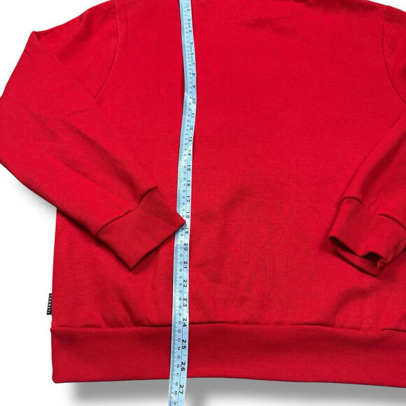 Sonneti London Hoodie Mens L Red Spellout Hooded Fleece Streetwear Relax Casual - Picture 8 of 10